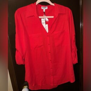 NWT Red button down